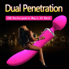 Двойной вибратор Leten Multi-Speed Stick для женщин, USB зарядка photo 1