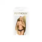 Трусики-стринги Penthouse Pure Instincts M/L Black, кружево, открытый доступ, леопардовый декор photo 3