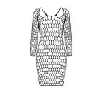 Бодістокінг-сукня з глибоким коміром Passion BS093 black, довгі рукави photo 3