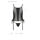 Сітчастий корсет з екошкіри, з люверсами та знімними пажами Malwia Corset black S/M — Passion photo 7