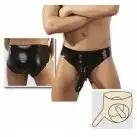 Трусы латексные со страпоном и внутренней анальной пробкой S photo 1