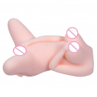 Мастурбатор силиконовый в виде женской фигурки с 2 отверстиями и пышным бюстом photo 5