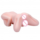 Мастурбатор силиконовый в виде женской фигурки с 2 отверстиями и пышным бюстом photo 1