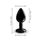 Металева анальна пробка із прикрасою у вигляді кристалу Dorcel - Diamond Plug BLACK S photo 3