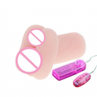 Силиконовый мастурбатор с 2 отверстиями и вибропулей photo 2