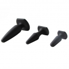 Анальные пробки из силикона, цвет черный photo 1