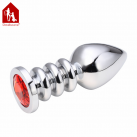 Серебристая анальная пробка Davidsource Jeweled Metal с винтовой резьбой,100х38 мм photo 3