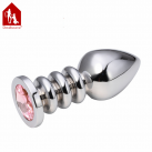 Серебристая анальная пробка Davidsource Jeweled Metal с винтовой резьбой,100х38 мм photo 6