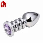Серебристая анальная пробка Davidsource Jeweled Metal с винтовой резьбой,100х38 мм photo 4