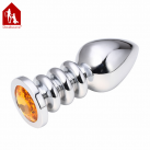 Серебристая анальная пробка Davidsource Jeweled Metal с винтовой резьбой,100х38 мм photo 2