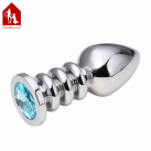 Серебристая анальная пробка Davidsource Jeweled Metal с винтовой резьбой,100х38 мм photo 5