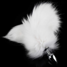 Анальная пробка. Белый лисий хвост. Металл. photo 5