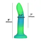 Фалоімітатор, що світиться в темряві, ADDICTION Rave 8″, Glow in the Dark Dildo Blue Green, 20,3 см photo 4