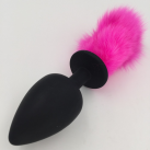 Анальная пробка. Силикон. Розовый короткий хвост.  photo 2