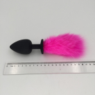 Анальная пробка. Силикон. Розовый короткий хвост.  photo 3