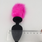 Анальная пробка. Силикон. Розовый короткий хвост.  photo 4