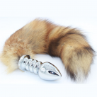 Анальная пробка. 3 кольца. Нержавеющая сталь. С хвостом.  photo 2