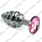 Анальная пробка Lovetoy ребристая с камешком photo 4