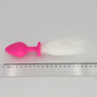 Силиконовая анальная пробка с хвостом 35 мм * 80 мм  photo 3