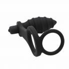 Силиконовый анальный мастурбатор с 2 кольцами для пениса и мошонки, с вибрацией photo 4