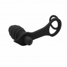 Силиконовый анальный мастурбатор с 2 кольцами для пениса и мошонки, с вибрацией photo 3