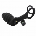 Силиконовый анальный мастурбатор с 2 кольцами для пениса и мошонки, с вибрацией photo 6