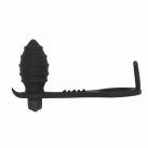 Силиконовый анальный мастурбатор с 2 кольцами для пениса и мошонки, с вибрацией photo 2