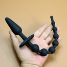 Анальные бусы из силикона с пробкой, длина 31 см photo 2