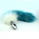 Металлическая анальная пробка с хвостиком, 70х28 мм photo 2