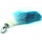 Металлическая анальная пробка с хвостиком, 70х28 мм photo 1