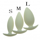 Белые силиконовые анальные пробки, три размера photo 2