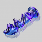 Стеклянная анальная пробка со спиральной резьбой, цвет синий photo 1