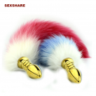 Анальная пробка-хвостик разноцветная photo 2