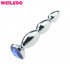 Металлическая анальная пробка со стразом photo 5