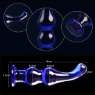 Анальная пробка. Стекло. 15 см. Цвет синий. photo 3