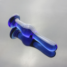 Стеклянный фаллоимитатор, цвет синий, длина 14,5 см photo 1