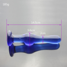 Стеклянный фаллоимитатор, цвет синий, длина 14,5 см photo 2