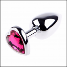 Анальная пробка из нержавеющей стали со стразом в форме сердца,165 гр photo 2