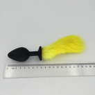 Силиконовая анальная пробка с желтым хвостом 35 мм * 80 мм  photo 3