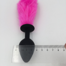 Силиконовая анальная пробка с розовым хвостом 35 мм * 80 мм photo 4