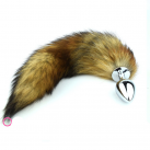 Металлическая анальная пробка с хвостом, 75 х 28 мм photo 5