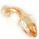 Скляний фалоімітатор золотого кольору photo 1