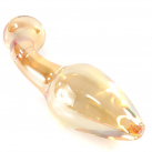 Скляний фалоімітатор золотого кольору photo 6