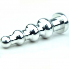 Водонепроницаемая металлическая анальная пробка с 4 шариками photo 3