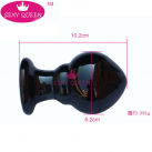 Стеклянная анальная пробка 10,2х6,2 см  photo 3