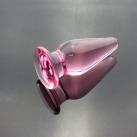 Большая анальная пробка из стекла, цвет розовый, 4х10 см photo 6