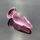 Большая анальная пробка из стекла, цвет розовый, 4х10 см photo 5