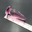 Большая анальная пробка из стекла, цвет розовый, 4х10 см photo 3