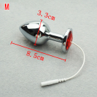Анальная пробка. Нержавеющая сталь. Длина - 8,5 см. Для подсоединения к электростимулятору.  photo 2