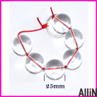 Прозрачные анальные шарики из стекла, диаметр 25 мм photo 2